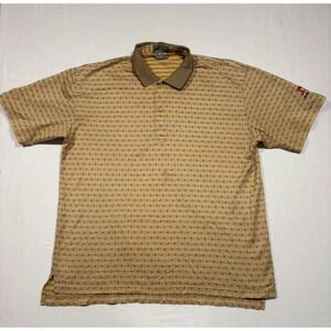 Descente International Collection Mens XL Golf Moab Egyptian Cotton Polo Tan